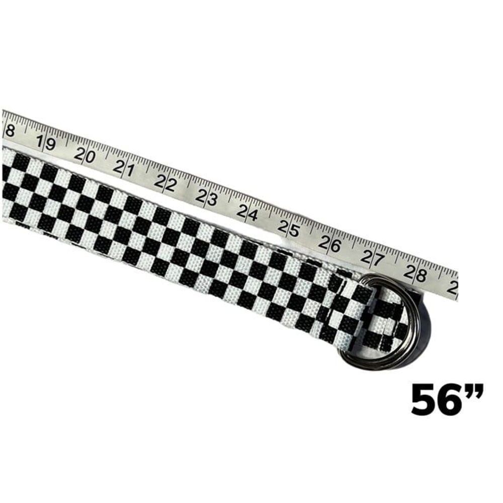 Checkered Canvas Belt, black & white 2XL - Picture 2 of 2